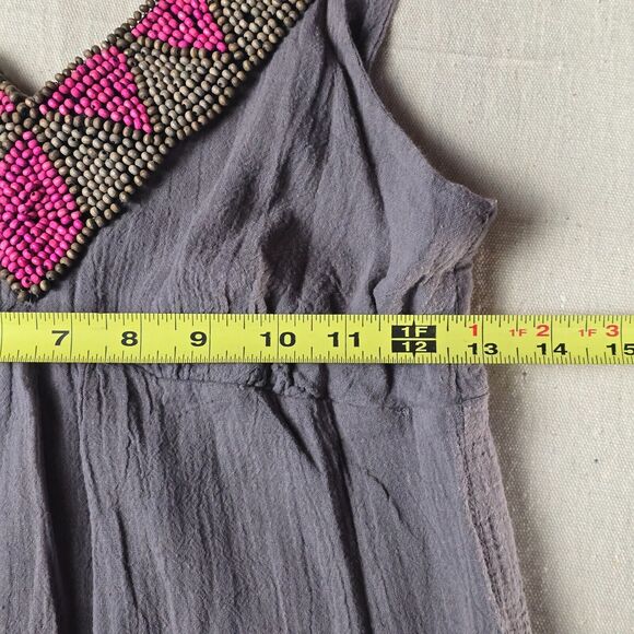 Ella Moss Women’s Gray Maxi‎ Dress | Sleeveless Beaded Neckline Size XS - Picture 4 of 12